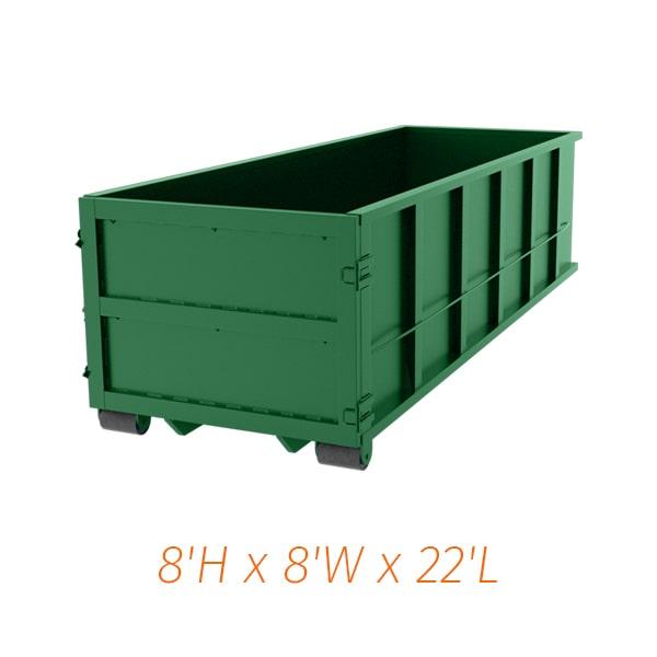 our 40-yard dumpsters can handle a wide variety of waste types, including construction debris, household junk, and yard waste